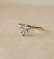 diamond and platinum tiara shaped wedding ring