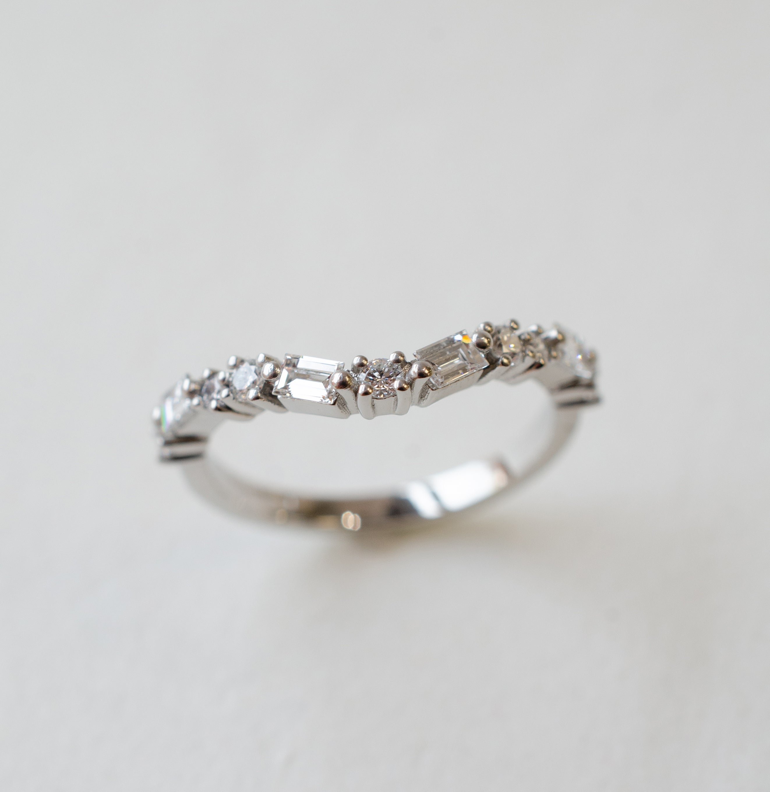 Baguette Diamond Fitted Wedding Ring