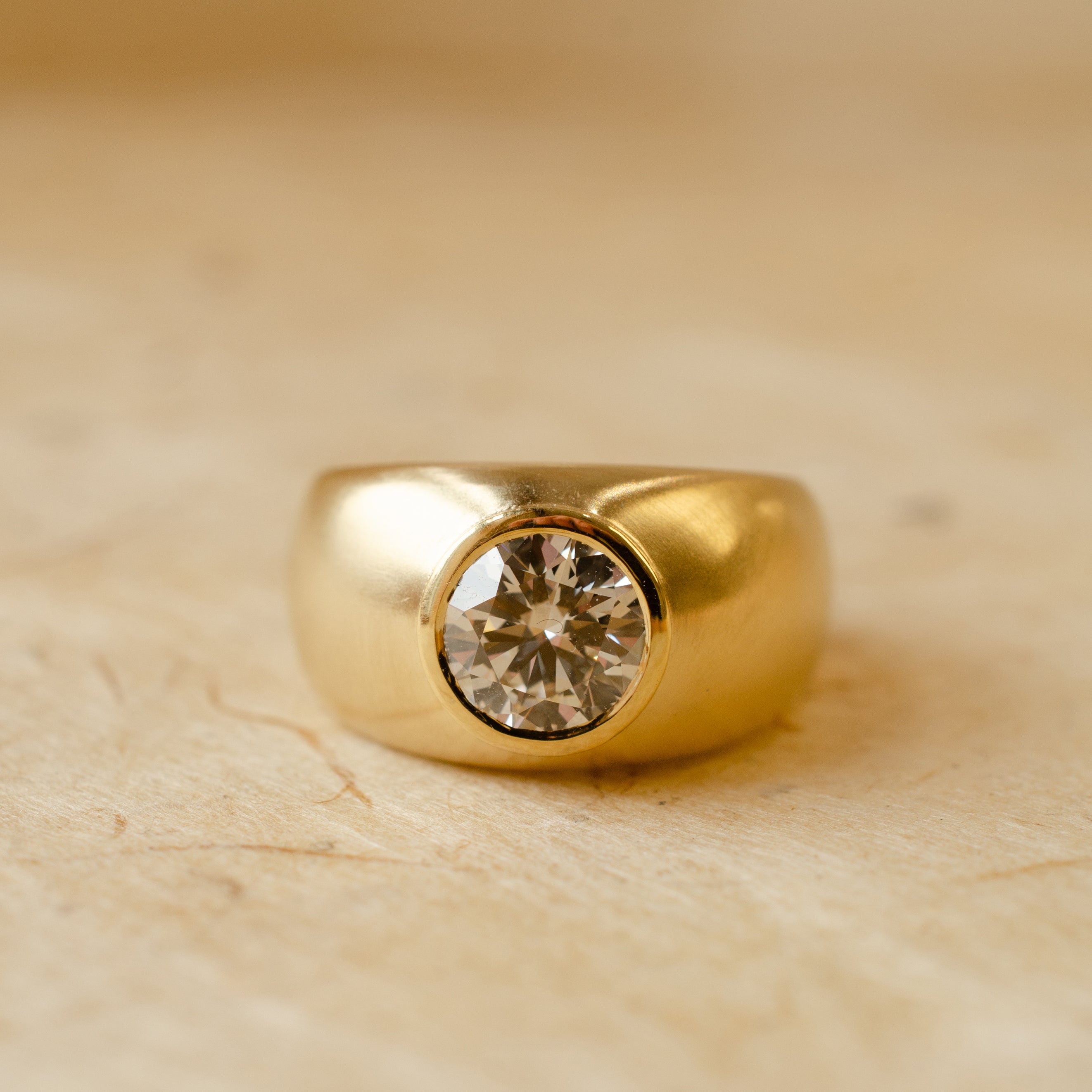 Diamond Domed Engagement Ring 