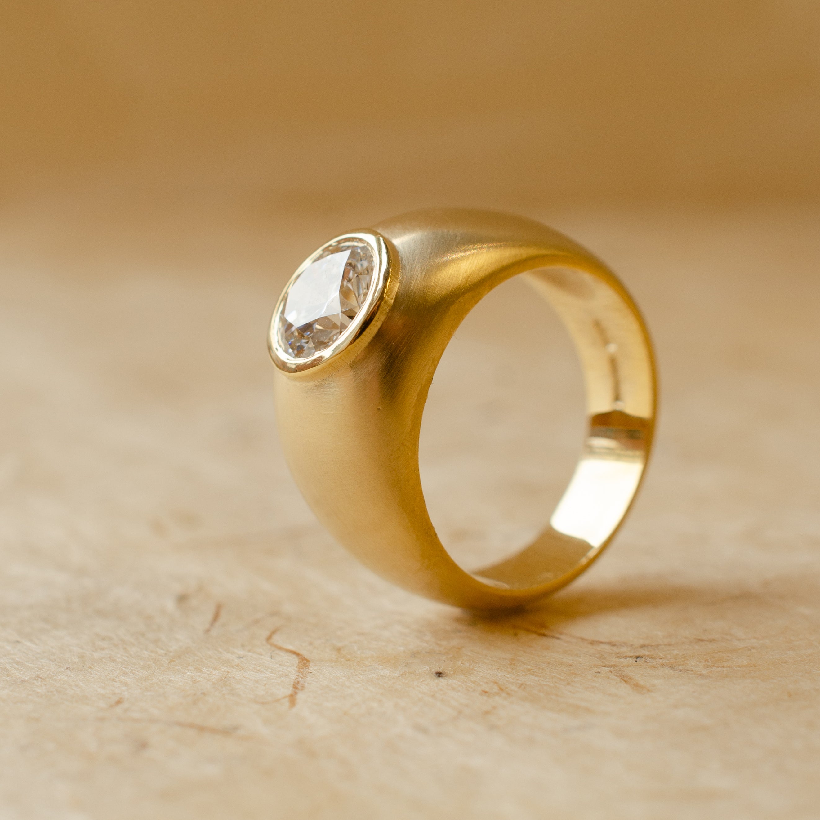 Diamond Domed Engagement Ring 