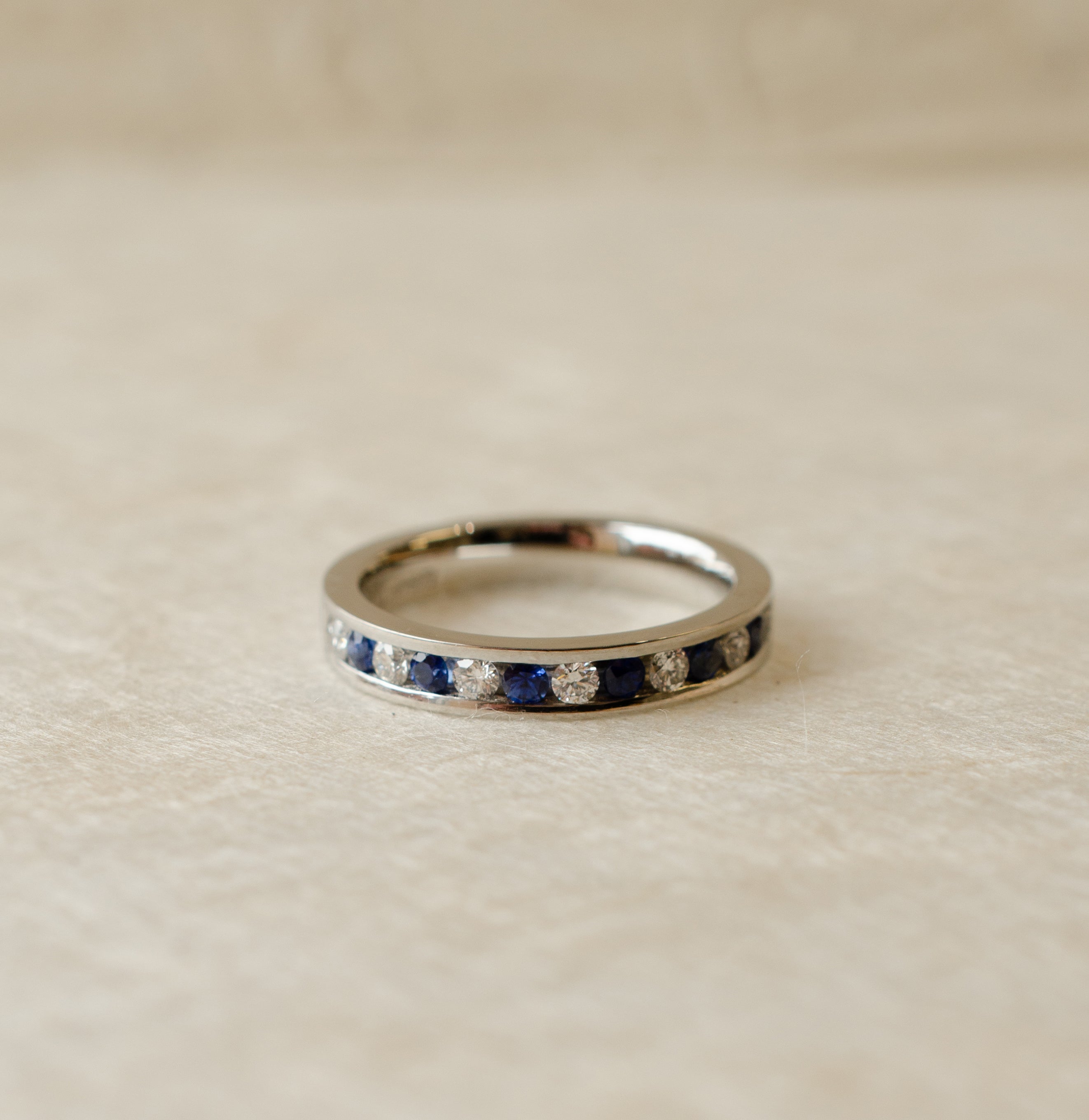 Diamond Sapphire Eternity Wedding Ring