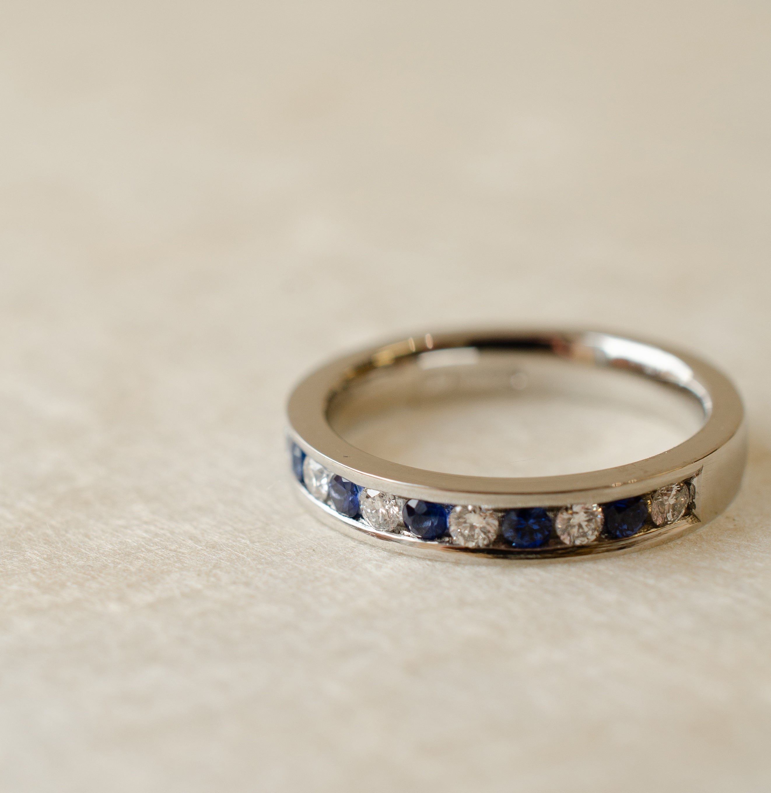 Diamond Sapphire Eternity Wedding Ring