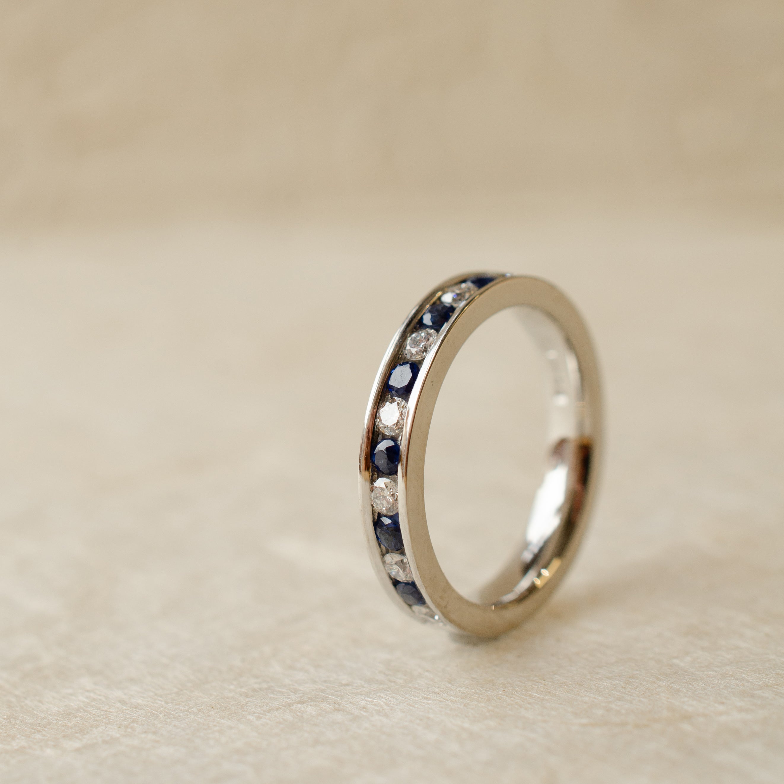 Diamond Sapphire Eternity Wedding Ring