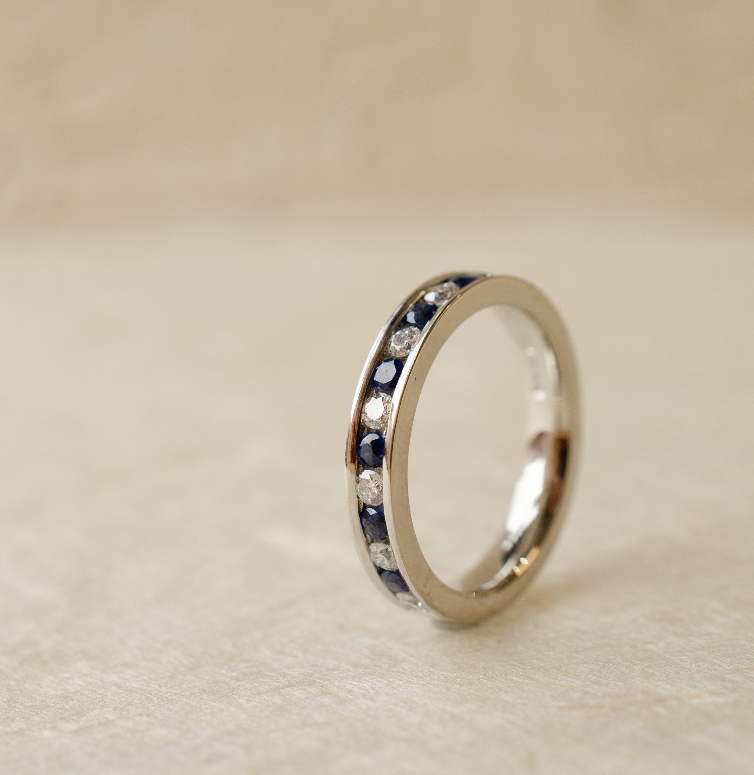 Diamond Sapphire Eternity Wedding Ring