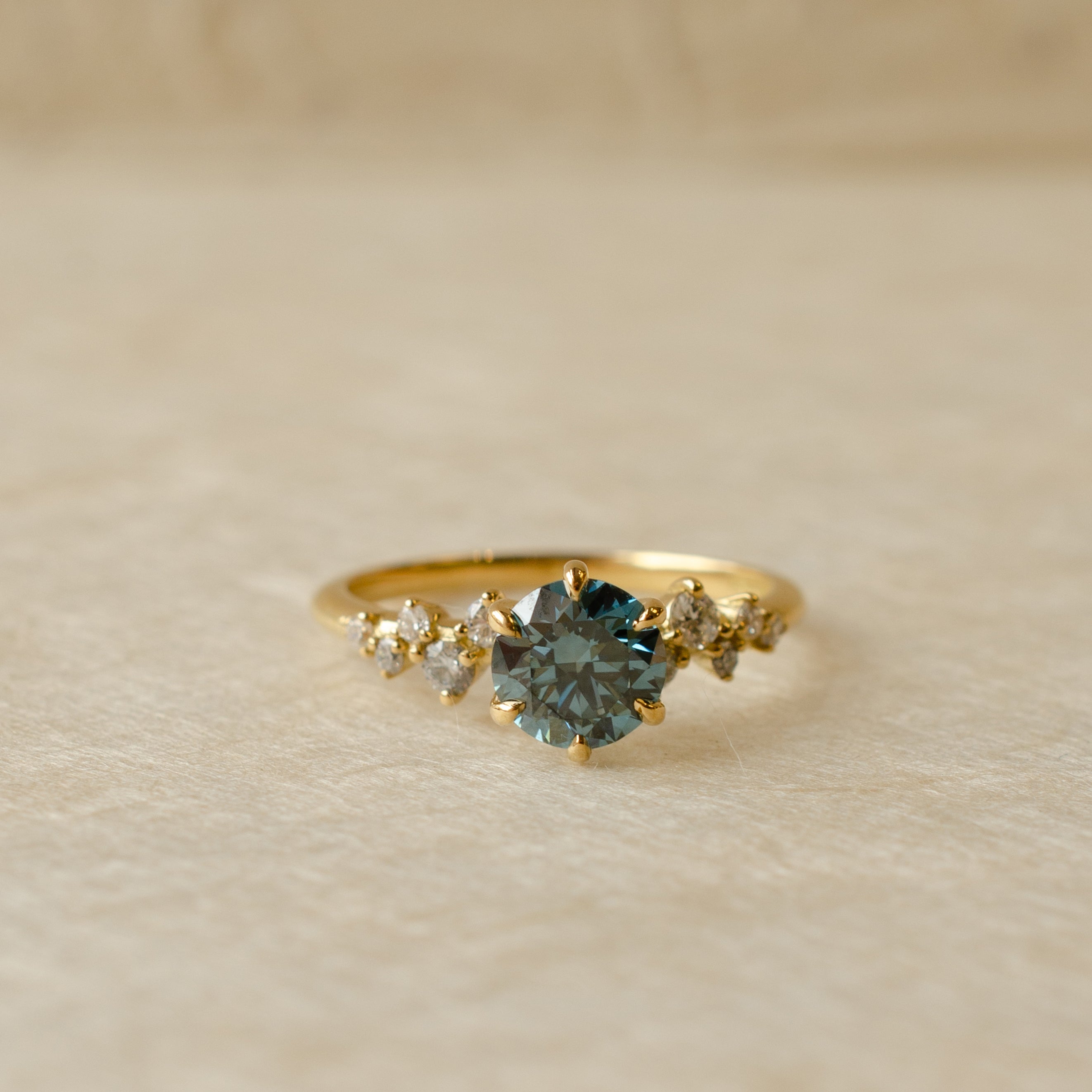 Blue Diamond Engagement Ring
