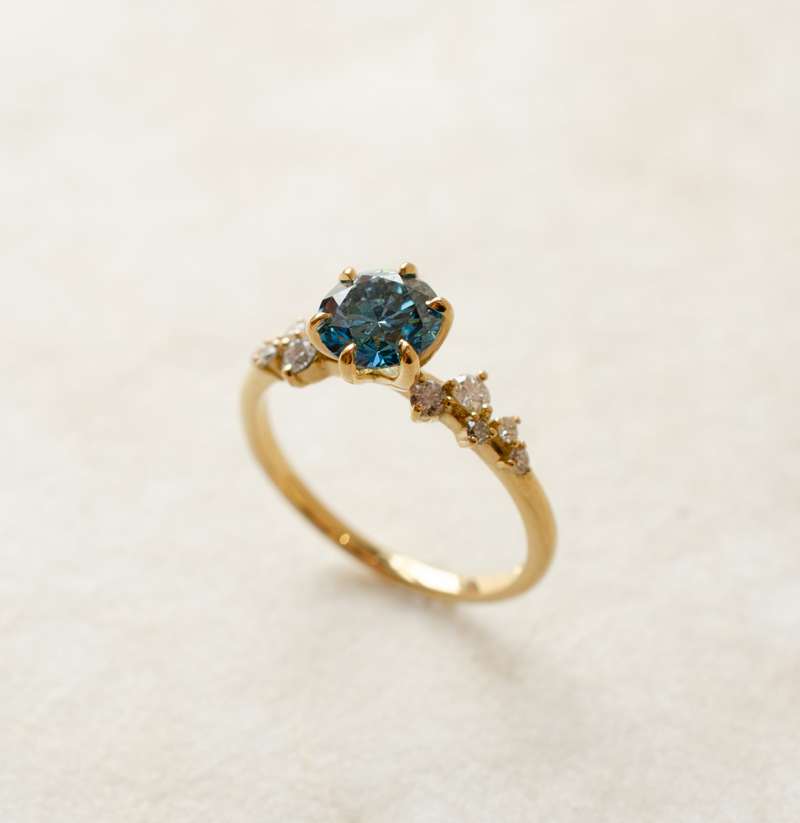 Blue Diamond Engagement Ring