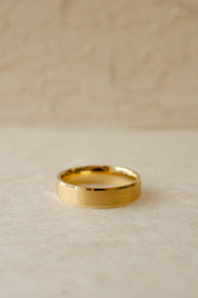 Mens Bevel Edge Gold Wedding Ring