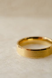 Mens Bevel Edge Gold Wedding Ring