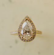 Pear Shape Diamond Halo Engagement Ring