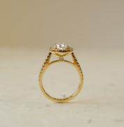 Pear Shape Diamond Halo Engagement Ring