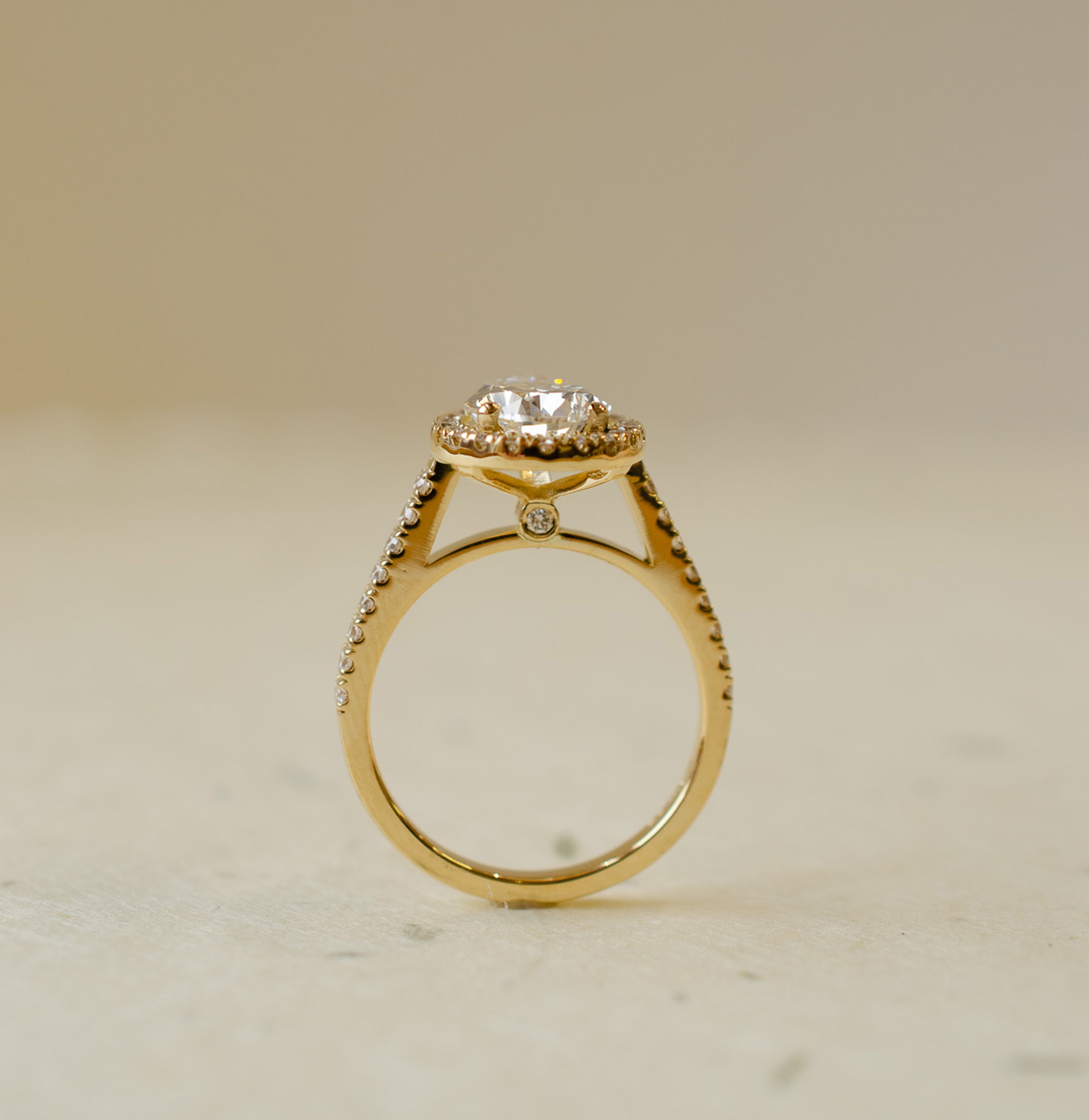 Pear Shape Diamond Halo Engagement Ring