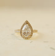 Pear Shape Diamond Halo Engagement Ring