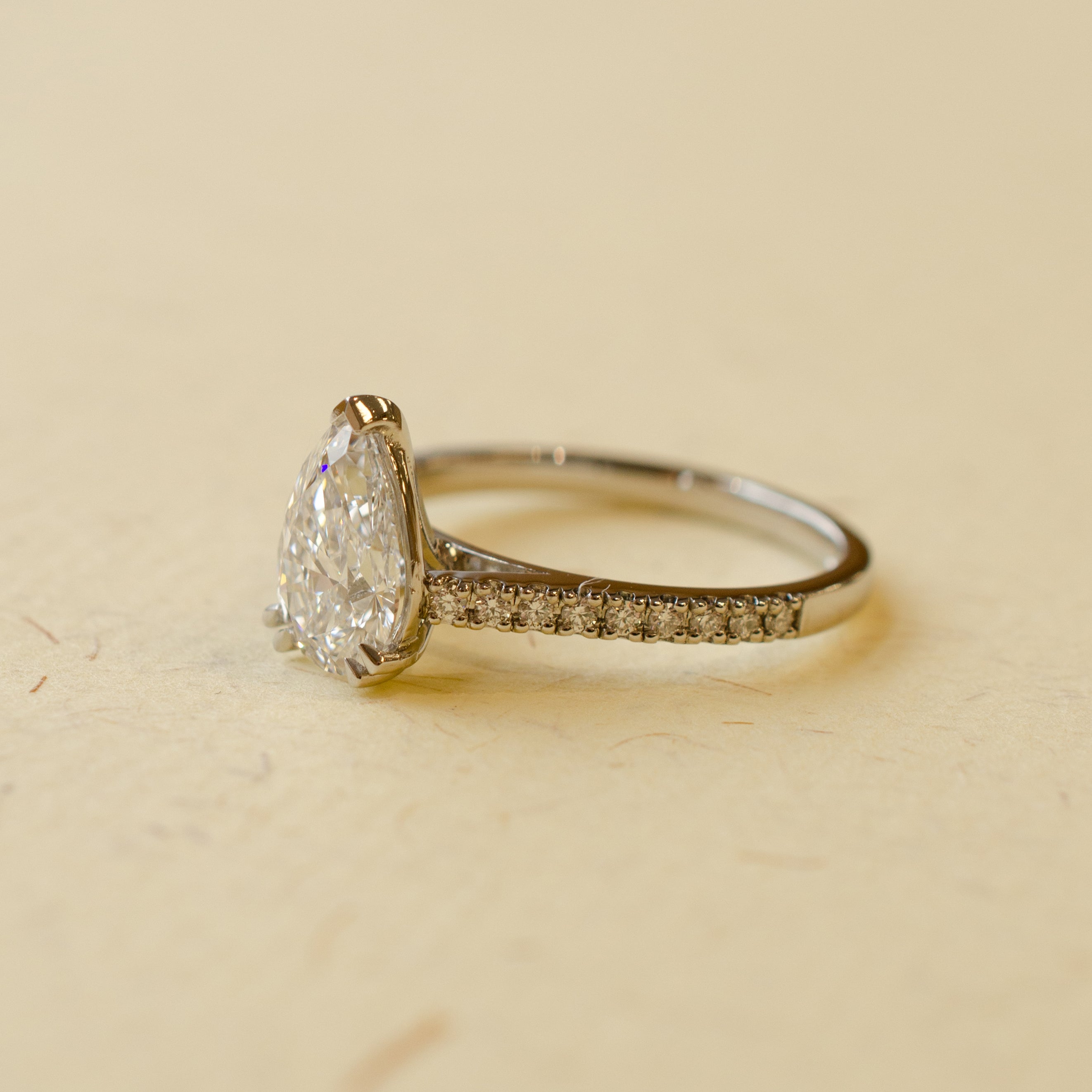 Pear Shape Diamond Engagement Ring