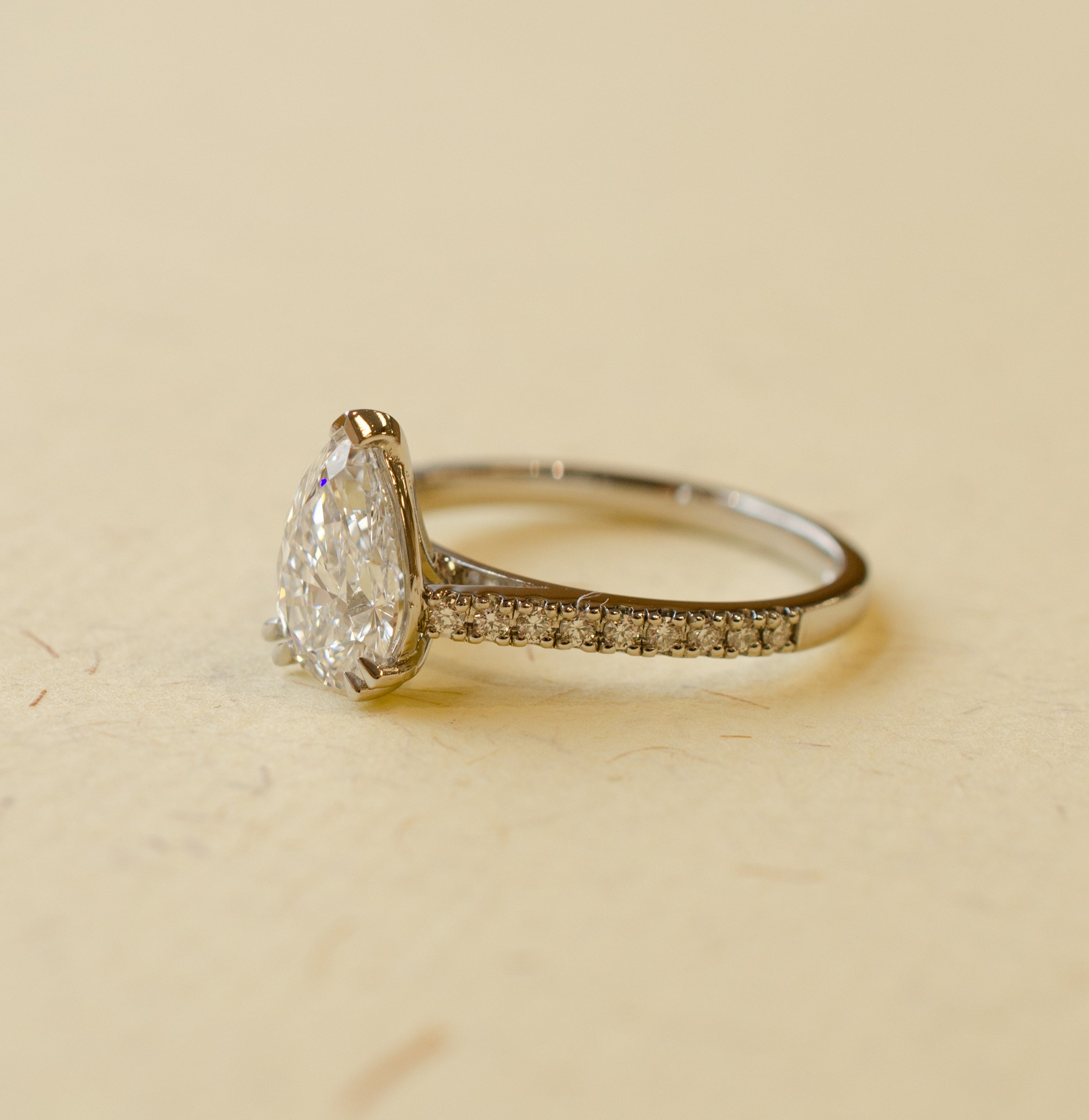 Pear Shape Diamond Engagement Ring