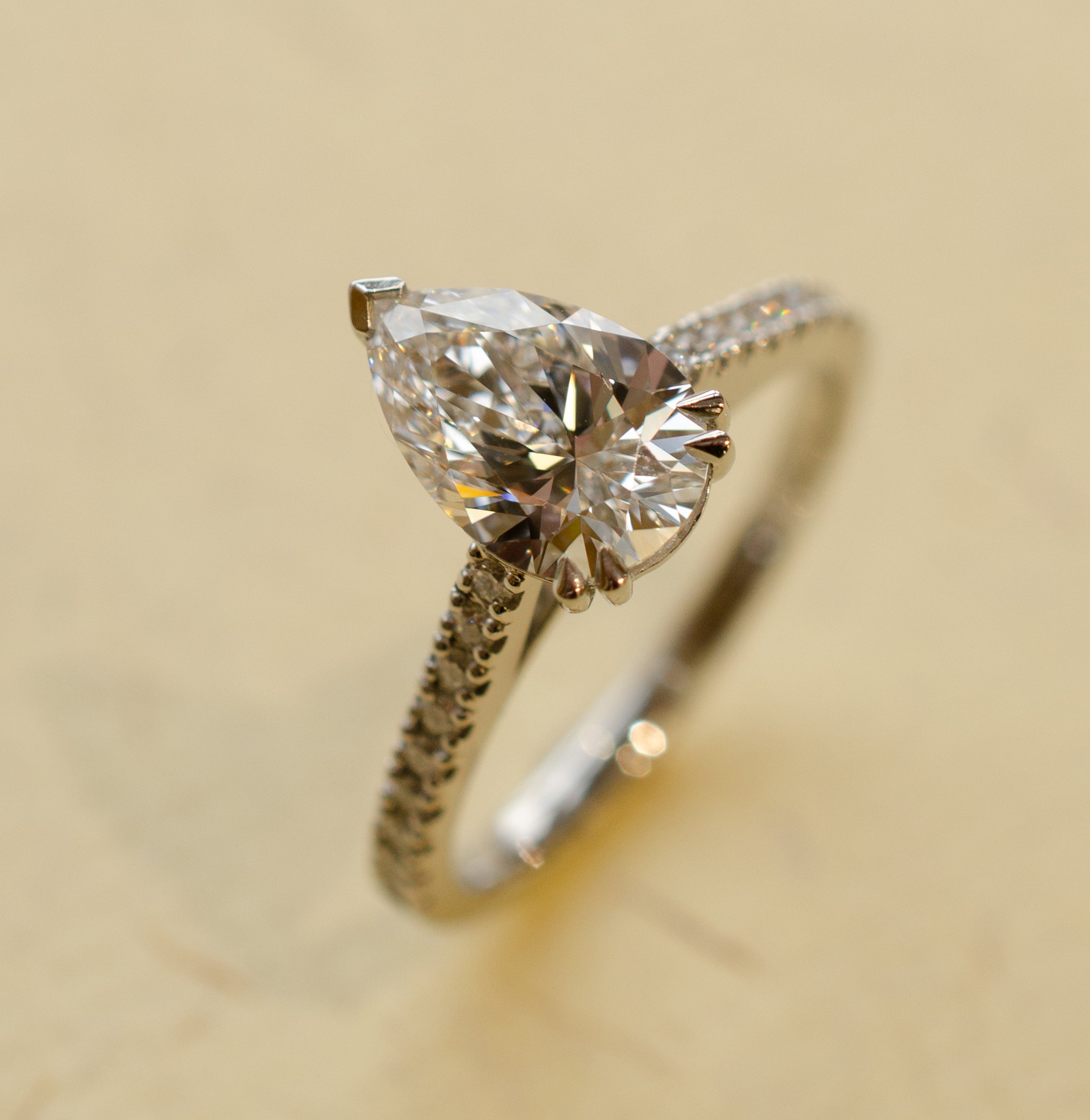 Pear Shape Diamond Engagement Ring