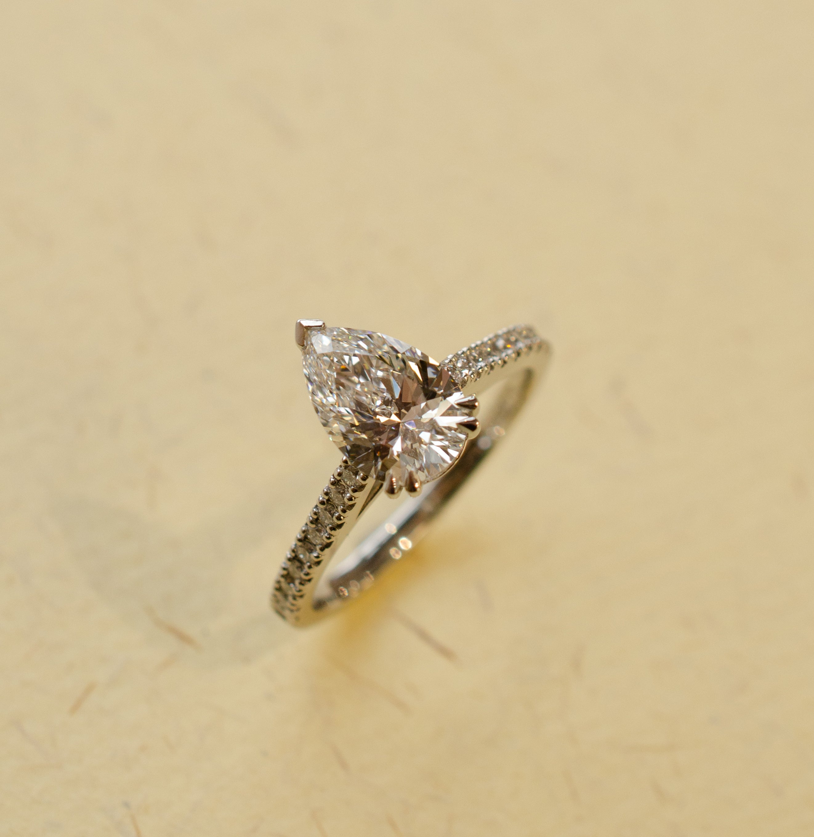 Pear Shape Diamond Engagement Ring