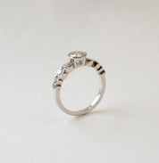 Platinum and diamond nine stone ring