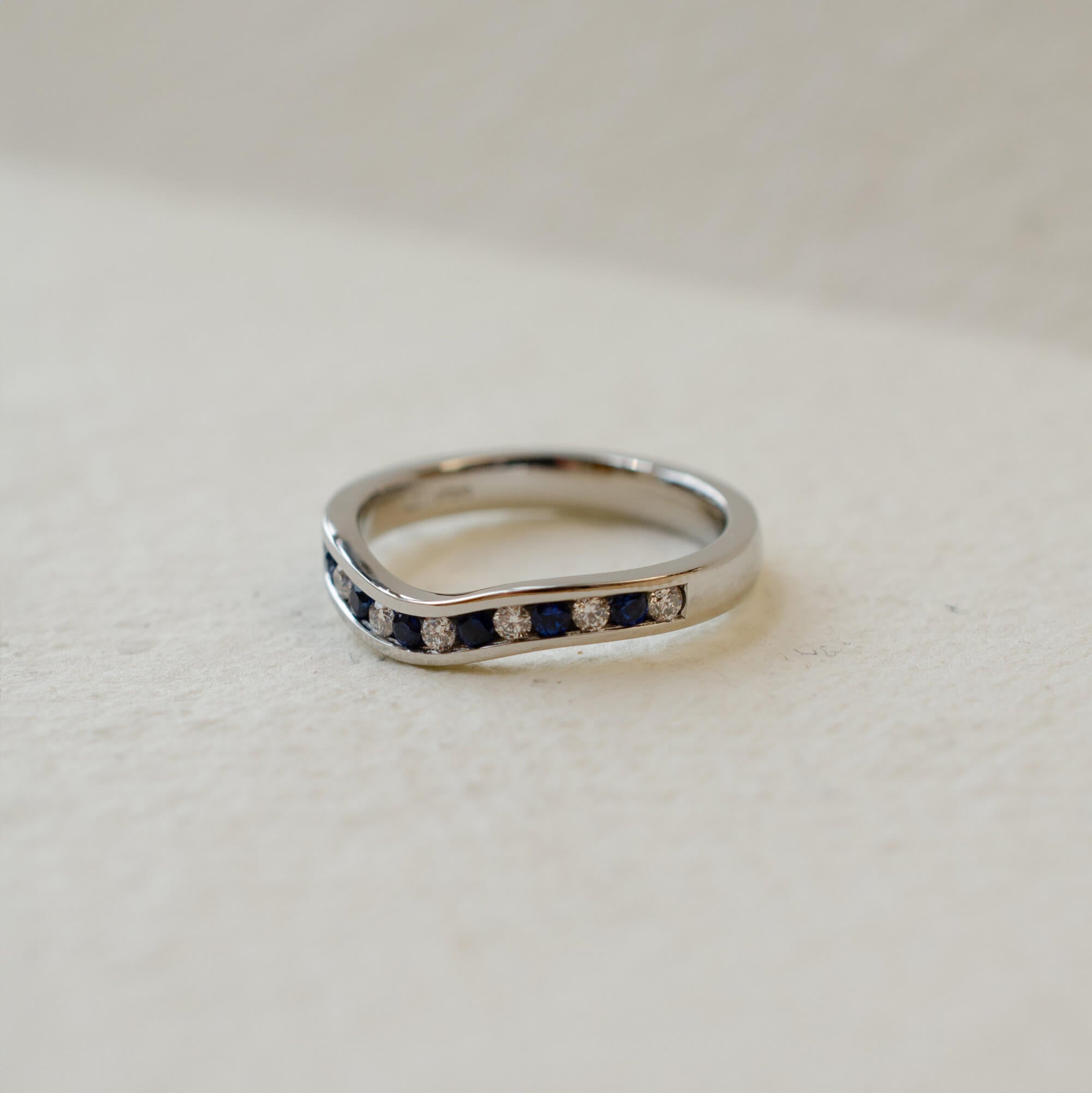 Fitted Sapphire Diamond Eternity Wedding Ring