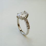 oval diamond engagement ring in platinum