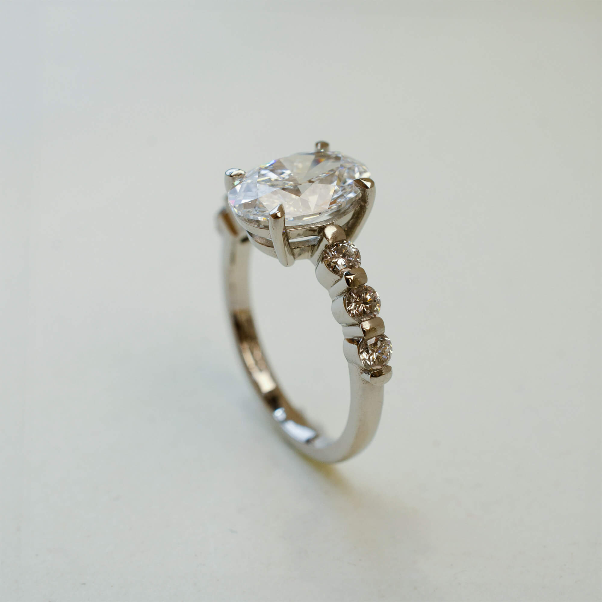 oval diamond engagement ring in platinum