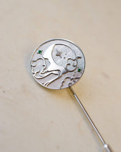 Platinum round celestial brooch