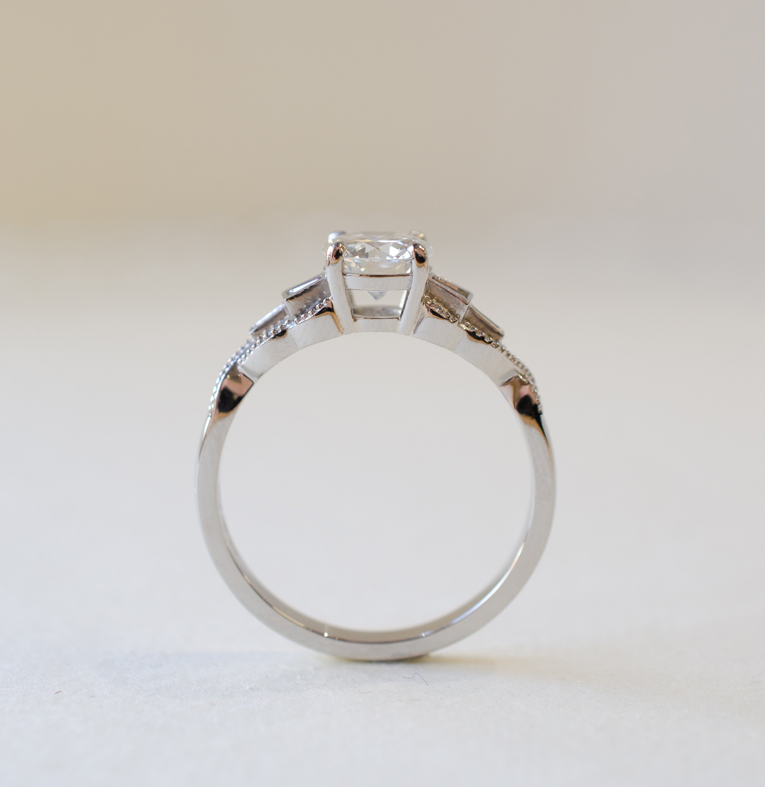 Tapered Baguette Diamond Engagement Ring