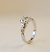 Tapered Baguette Diamond Engagement Ring