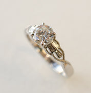 Tapered Baguette Diamond Engagement Ring