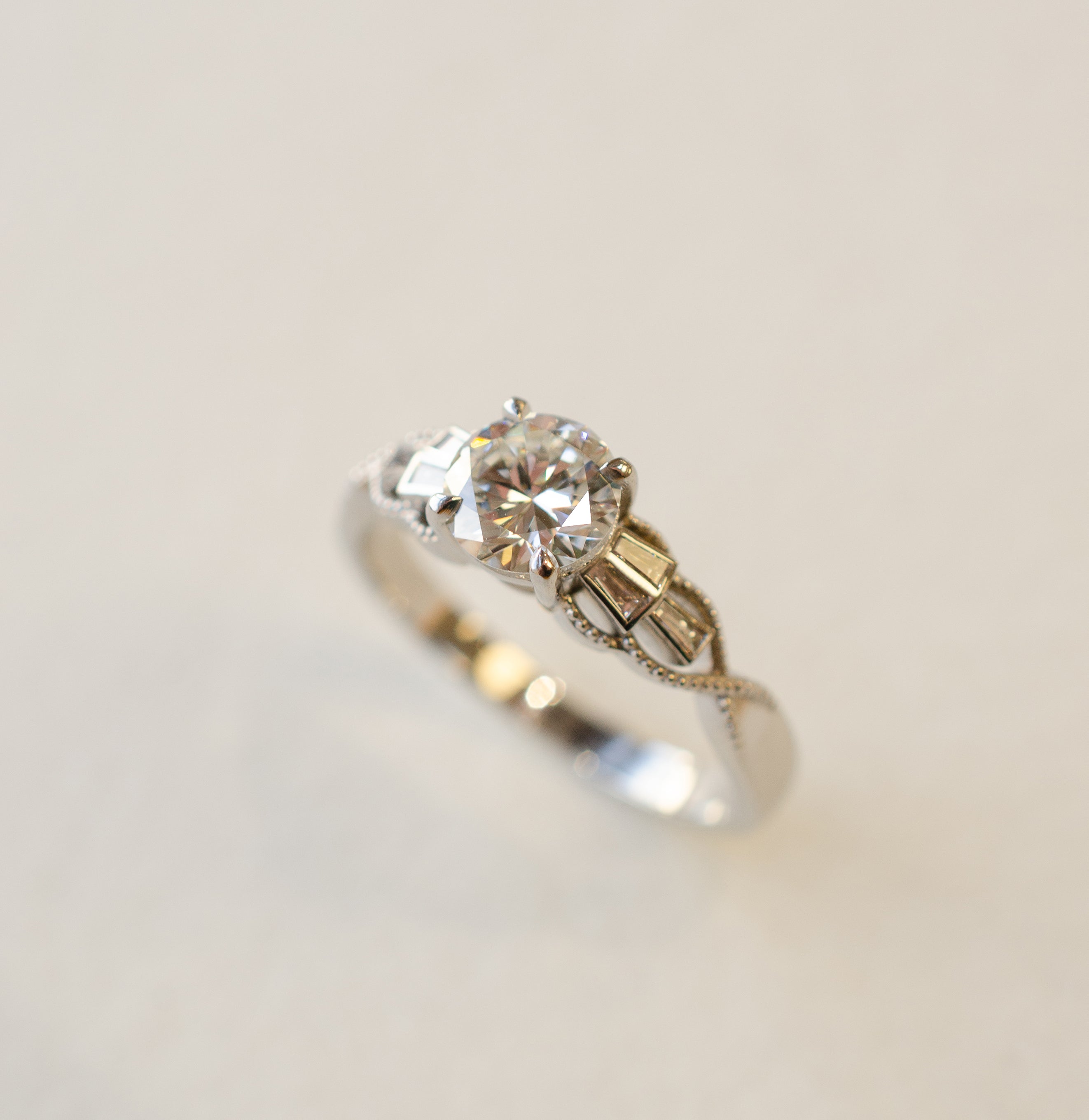 Tapered Baguette Diamond Engagement Ring