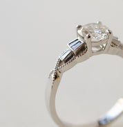 Tapered Baguette Diamond Engagement Ring