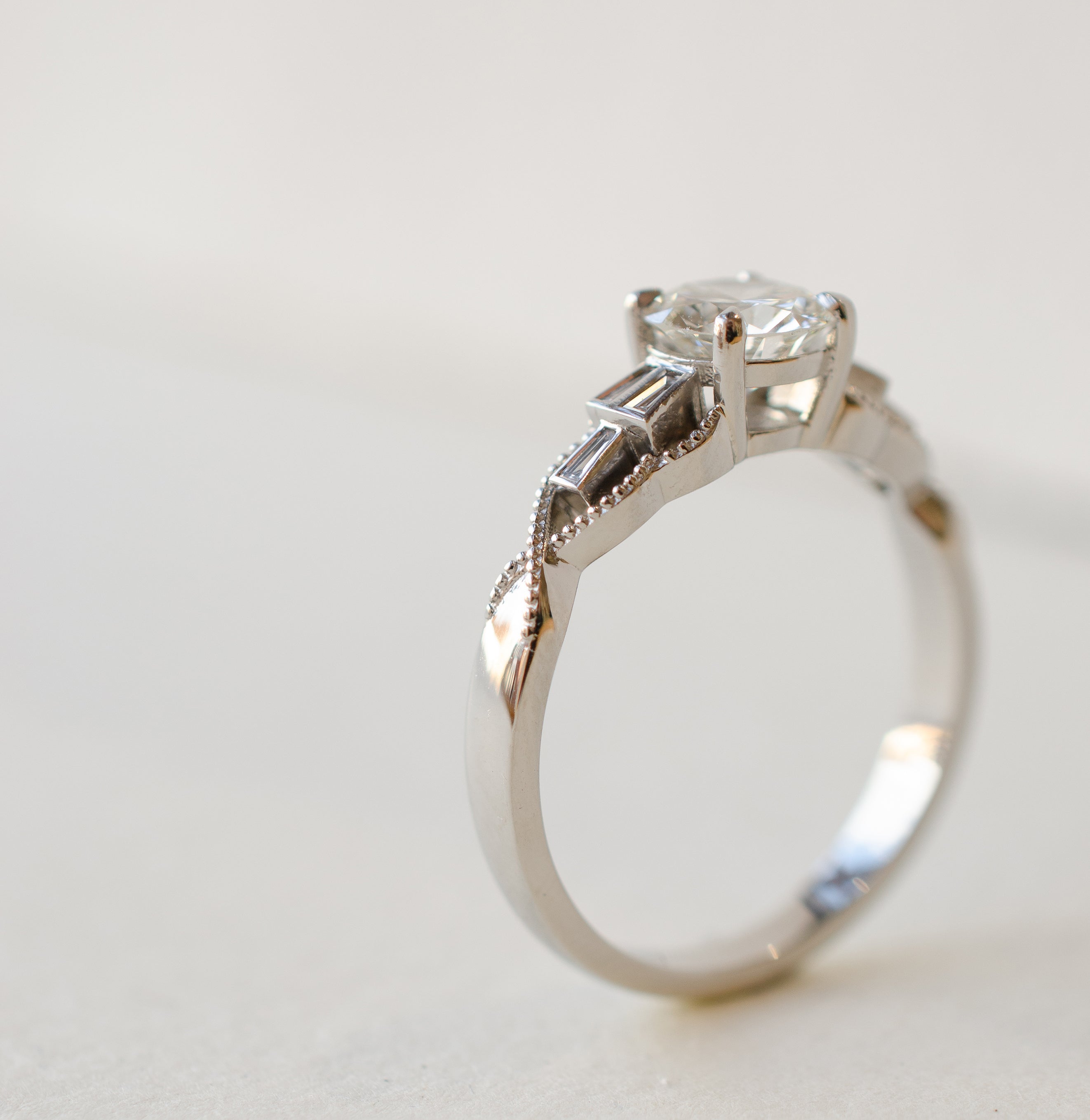 Tapered Baguette Diamond Engagement Ring