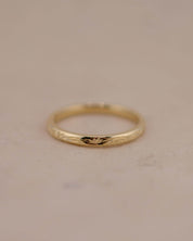 Yellow Gold Vine Inspired Hand Engraved Wedding Ring