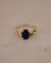 Yellow Gold Sapphire Vine Inspired Engagement Ring