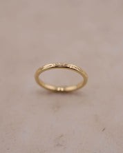 Yellow Gold Vine Inspired Hand Engraved Wedding Ring