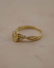 Yellow Gold and Yellow Diamond Vine Inspired Engagement Ring