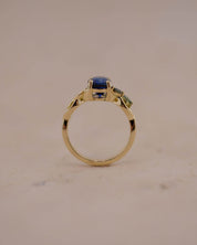 Yellow Gold Sapphire Vine Inspired Engagement Ring