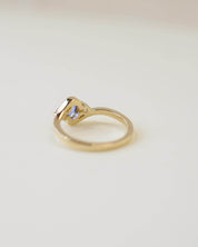 Yellow Gold Sapphire and Diamond Bypass Engagement Ring