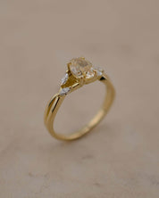 Yellow Gold and Yellow Diamond Vine Inspired Engagement Ring
