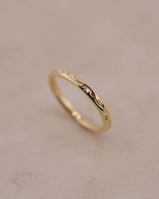 Yellow Gold Vine Inspired Hand Engraved Wedding Ring