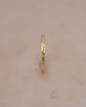 Yellow Gold Vine Inspired Hand Engraved Wedding Ring