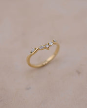 Yellow Gold and Diamond Wishbone Shaped Wedding Band