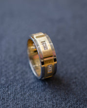 yellow gold and platinum man's wedding ring
