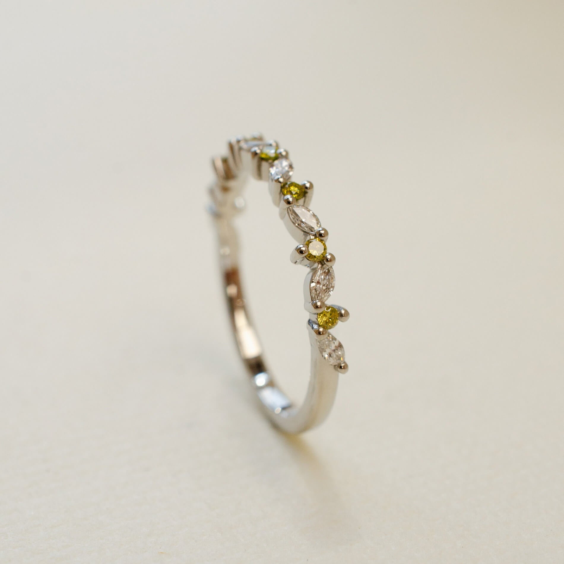 round and marquise diamond eternity ring