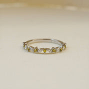 platinum wedding ring with marquise and yellow diamonds 