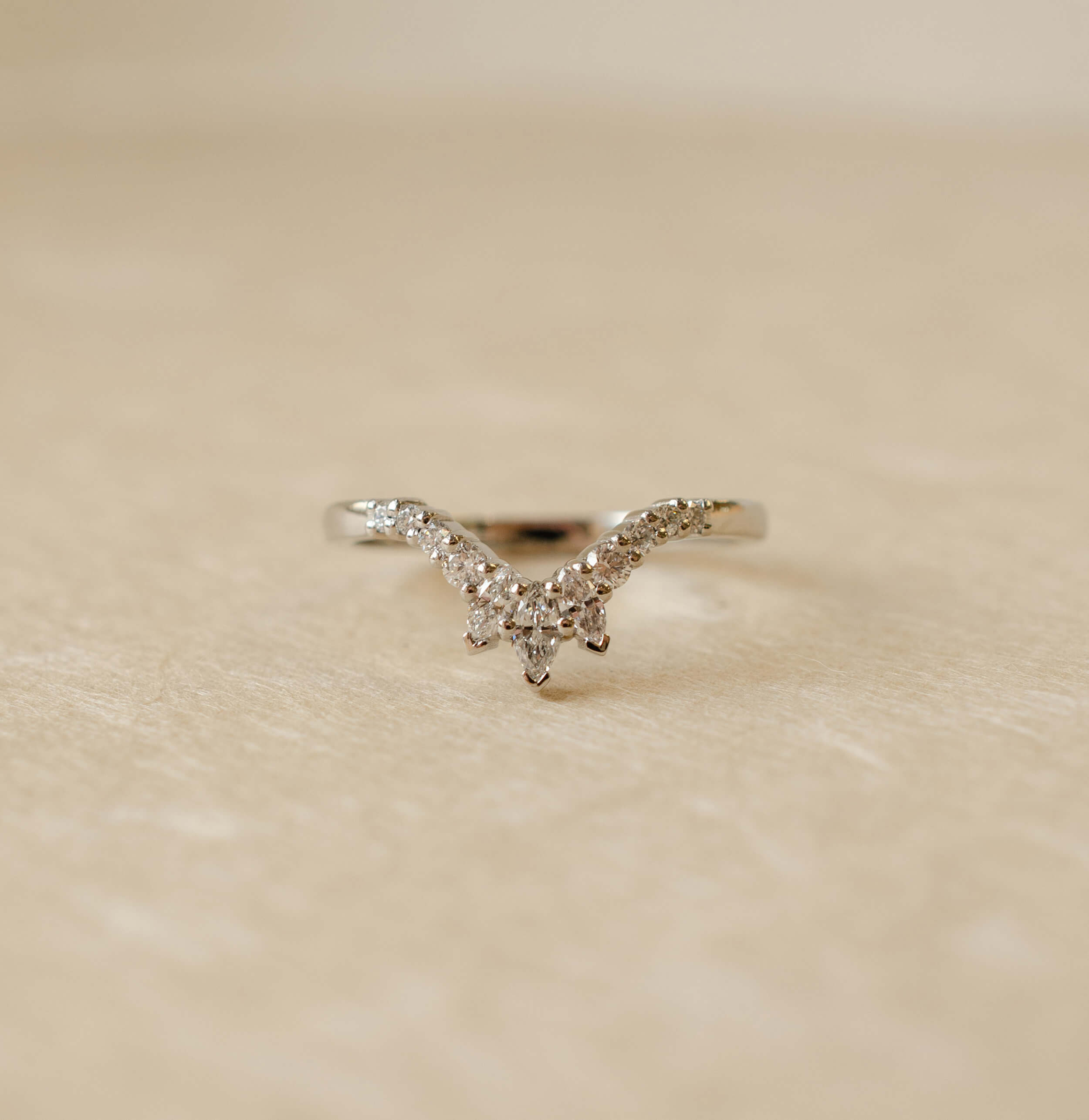 Platinum and diamond fitted tiara style wedding ring