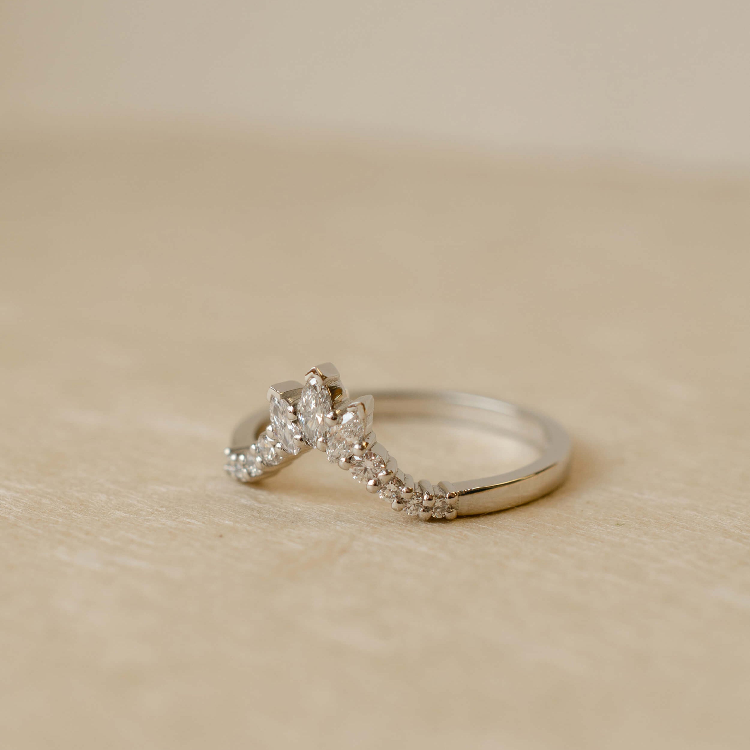 platinum tiara style wedding ring with diamonds