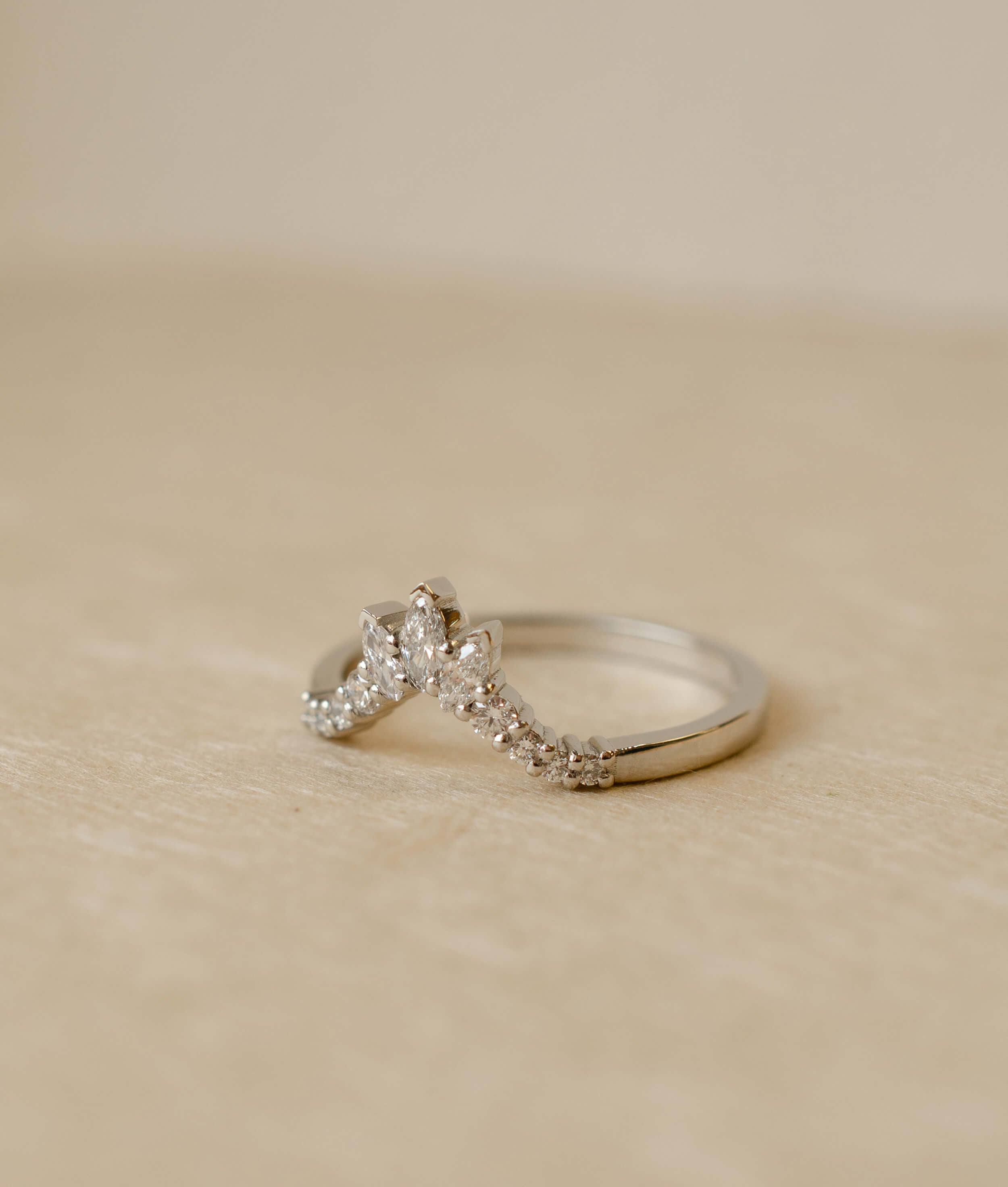 platinum tiara style wedding ring with diamonds