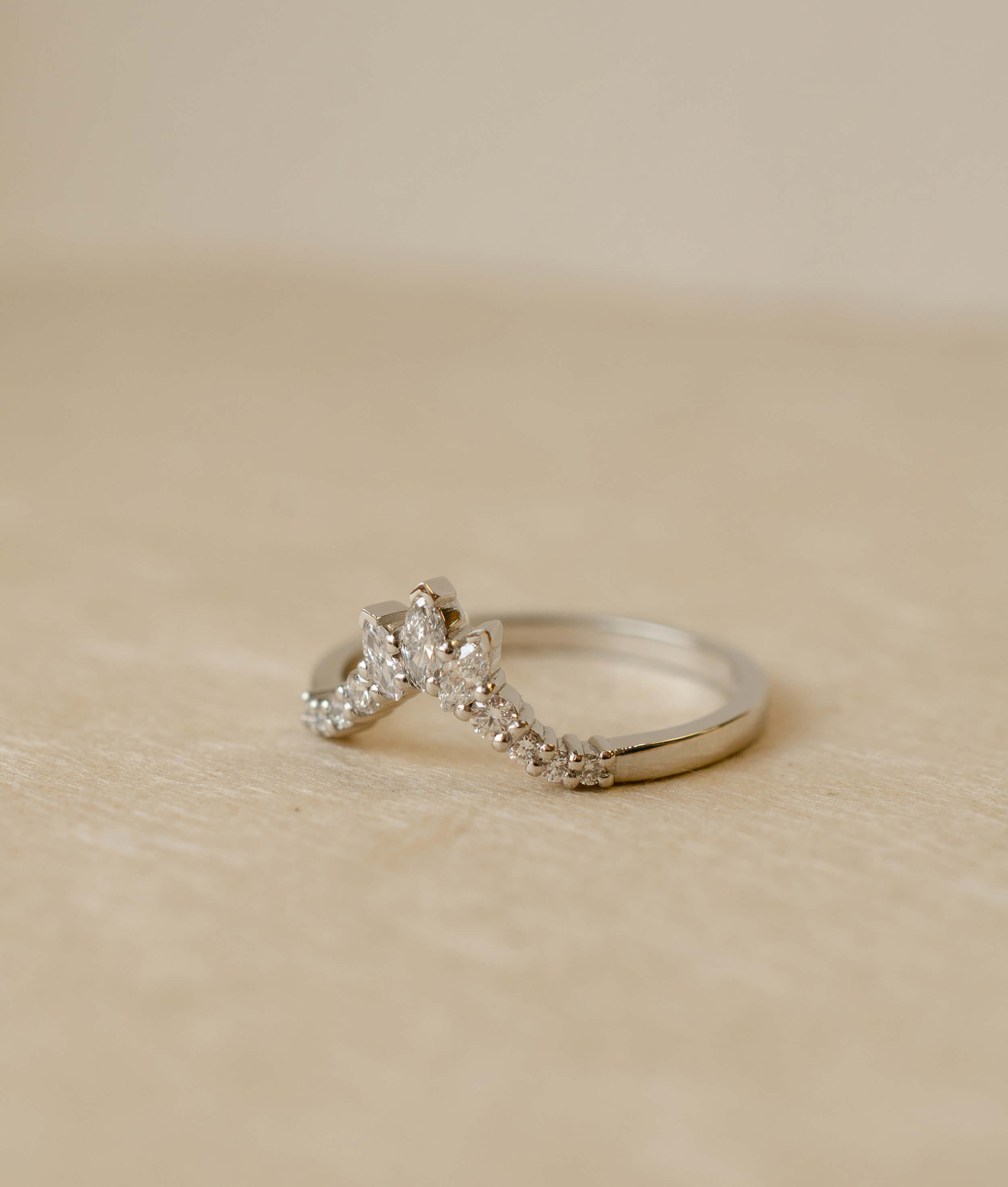 platinum tiara style wedding ring with diamonds
