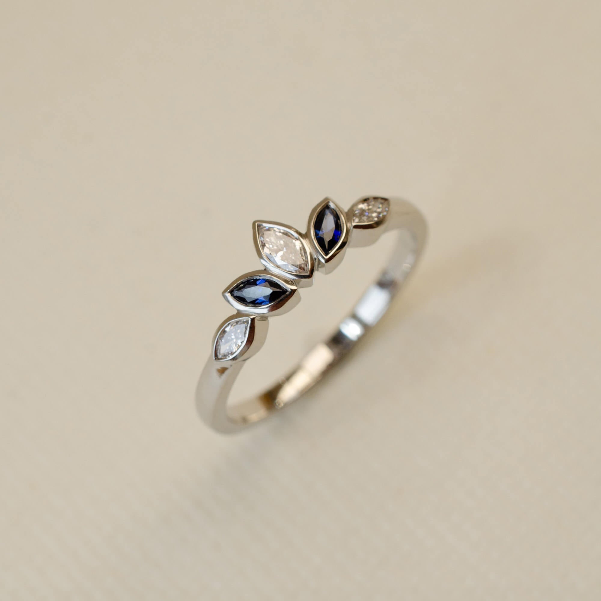 tiara wedding ring with diamonds and sapphires 