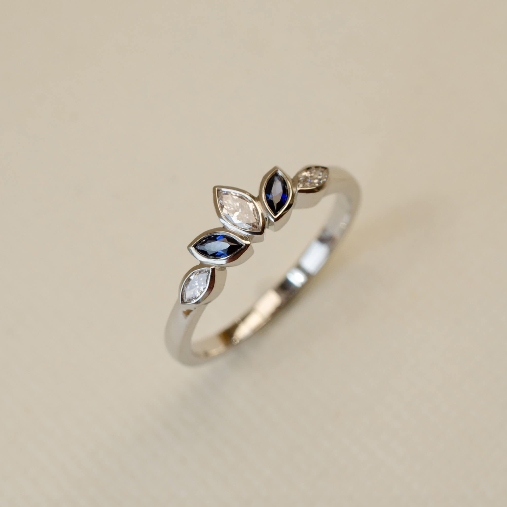 tiara wedding ring with diamonds and sapphires 